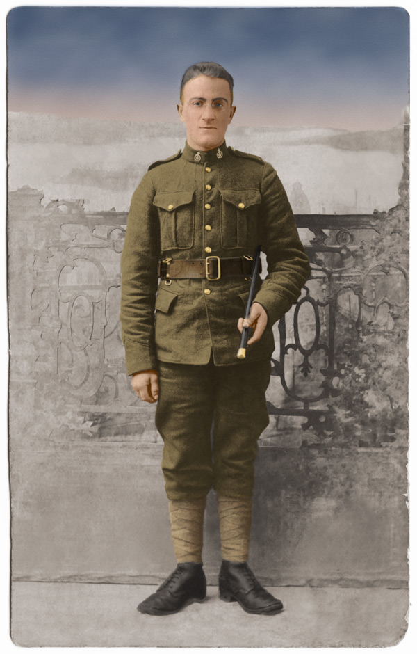 Thomas Deveau portrait 1918, in Canadian military uniform