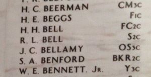 names on Memorial Wall at the USS Arizona Memorial